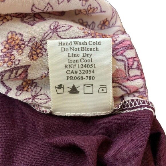 Anthropologie Porridge Womens Wine Floral Mixed Print Top Collar Button Down M - Picture 11 of 13